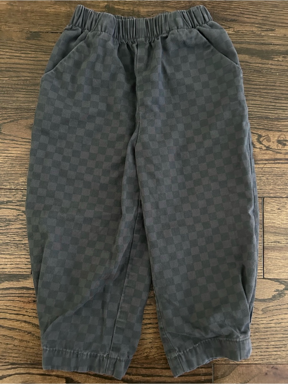 Hanna Andersson Charcoal Checkerboard Jogger Pants